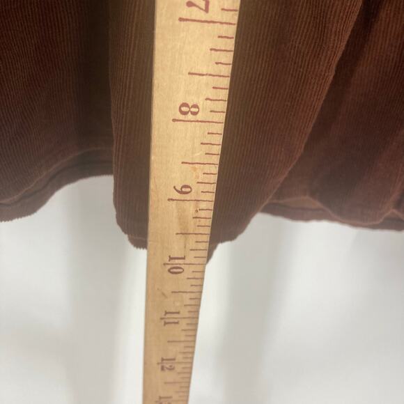 Fads Vintage Corduroy Velour Maxi Long Sleeve Dress Brown Country Western Small - Picture 12 of 13